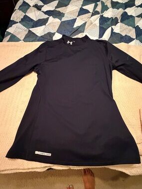 Under Armour Black Performance Crewneck Top with White Logo